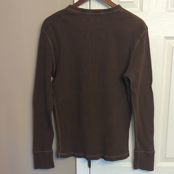 Men's American Eagle Outfitters Brown Waffle knit Long Sleeve Tee - Picture 3 of 7